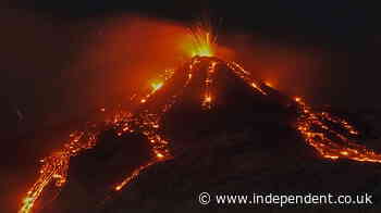 Mount Etna erupts with series of explosions in stunning footage