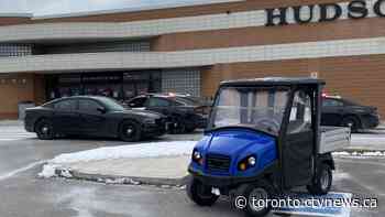 Arrest made after stolen golf cart spotted on QEW in Burlington, Ont.
