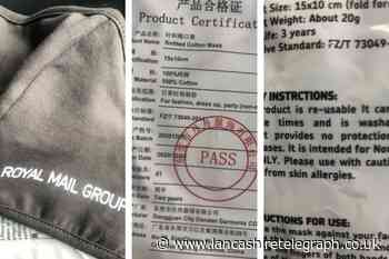 Royal Mail gives posties 'face masks made for fancy dress in China'