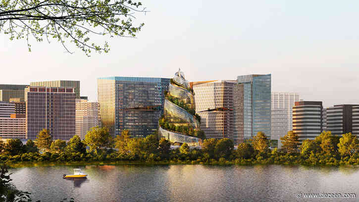 NBBJ reveals spiralling glass tower topped by outdoor hiking trail as Amazon HQ2
