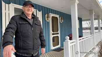 What has 2 heads, 2 wings and has been hanging around this N.S. home? No one knows