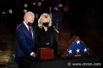 Officer Brian Sicknick becomes fifth person to lie in honor at Capitol Rotunda