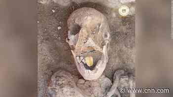 Archaeologists unearth Egyptian mummies with golden tongues