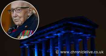 Landmarks across the North East lit up as a tribute to Captain Sir Tom Moore