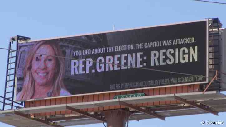 Georgia billboard calls for resignation of GOP Majorie Taylor Greene