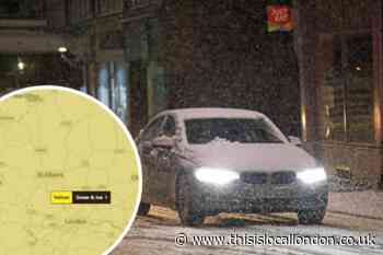 Two day weather warning for snow and ice in Herts, London and Essex