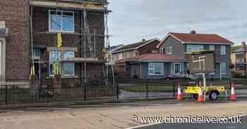 Swastika graffiti used to deface Covid-19 warning sign in Tynemouth