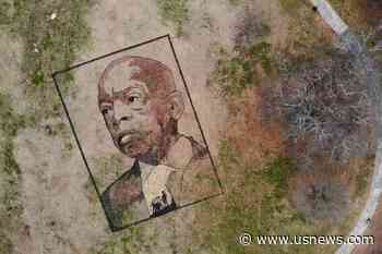 Artist Creates Natural Portrait of Lewis in Atlanta Park