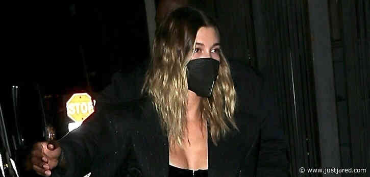 Hailey Bieber Rocks All Black Outfit for Night Out in WeHo