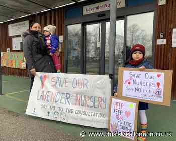 Parents protest to save Lavender Nursery in Mitcham