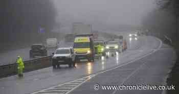 Driver escapes serious injury after car flips onto roof on A19