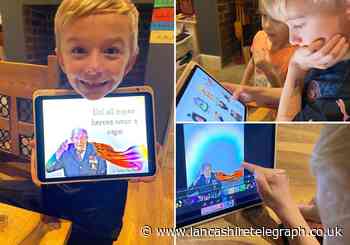 Rainbow poster tribute to Captain Sir Tom Moore by school boy