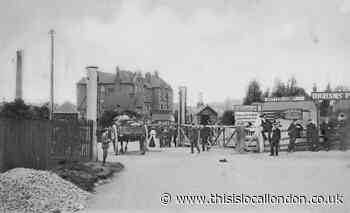 Level crossing in north-east London once overlooked by Xylonite plastics factory