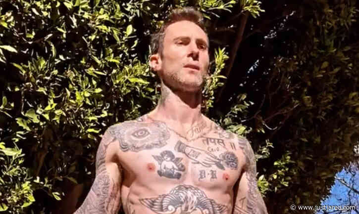 Adam Levine Shows Off His Fit Body During a Shirtless Workout