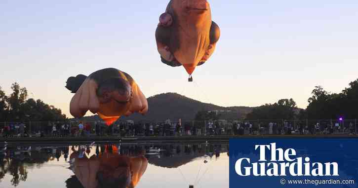 Skywhalepapa enthrals Canberra crowd – even as winds keep him grounded