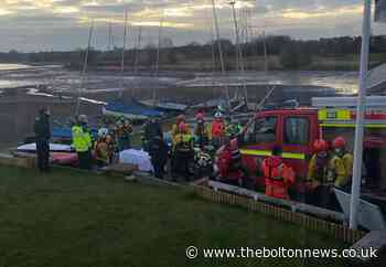 Danger warning after woman gets stuck in mud near reservoir
