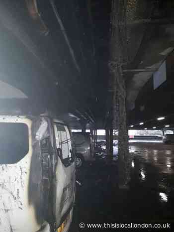 Investigation underway after fire breaks out at car park in Enfield