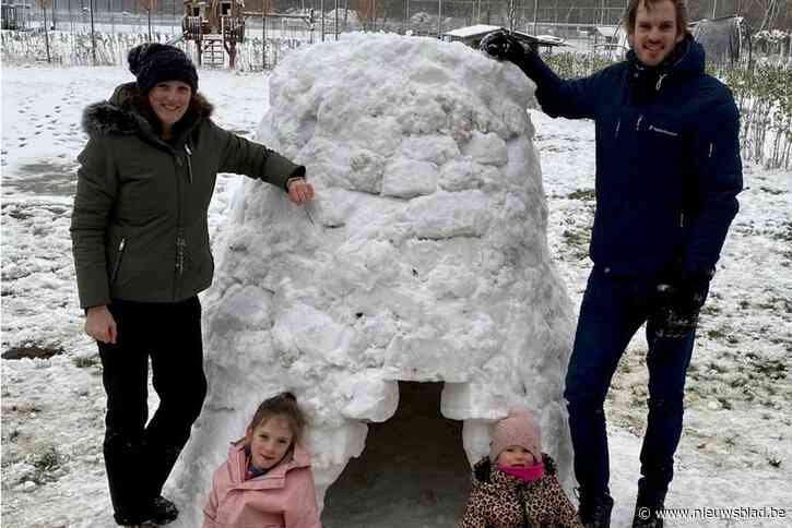 Gezin uit Edegem bouwt levensgrote iglo in de tuin