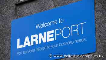 Men arrested on suspicion of painting Irish Sea border graffiti in Larne