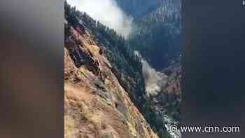 See Himalayan glacier crash into dam