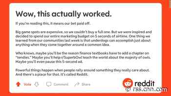 Reddit really did run a Super Bowl ad -- and it referenced when its users disrupted Wall Street