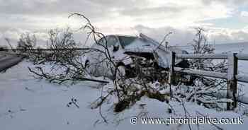 Storm Darcy brings snow to County Durham on a biting cold day in The North East