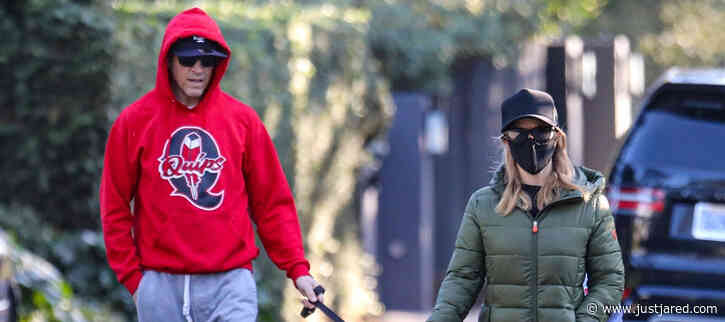 Reese Witherspoon & Husband Jim Toth Head Out on Morning Walk with Their Dogs