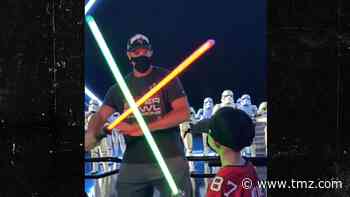 Rob Gronkowski Hits Up Disney World After Super Bowl Victory, Lightsaber Battle!
