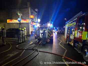 Sixty firemen on scene as blaze hits Hayes block of flats