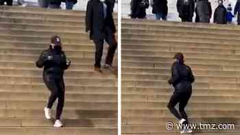 Vice President Kamala Harris Runs Stairs at Lincoln Memorial