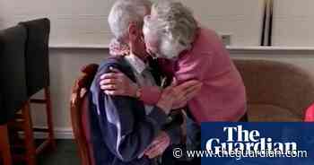Couple reunite in Bolton care home after one year apart due to Covid lockdown – video - The Guardian