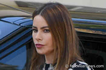 Sofia Vergara Makes a Statement in a Tie-Dye Top, Ripped Jeans & Dangerous Spiked Wedges - Footwear News