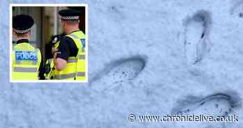 Two arrested as suspected intruders struggled to hide footprints in the snow