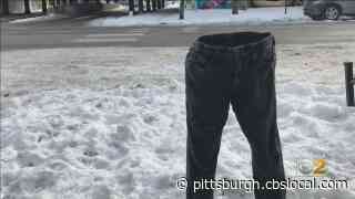 SEE IT: Social Media Sensation Places Frozen Pants On City Streets As If For Parking Dibs