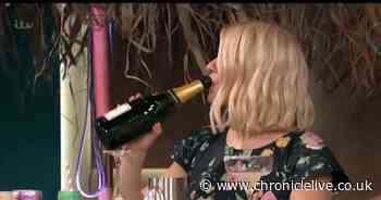 Holly necks champagne as she enjoys drunken 40th on This Morning