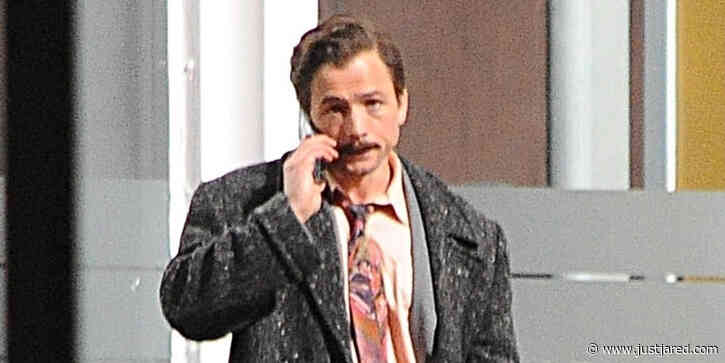 Taron Egerton Debuts His New Look With A Mustache on 'Tetris' Movie Set