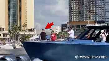 Tom Brady Gets Floating Police Escort to Super Bowl Boat Parade!