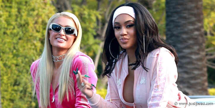 Paris Hilton & Saweetie Wear Juicy Couture Track Suits While Filming in Beverly Hills
