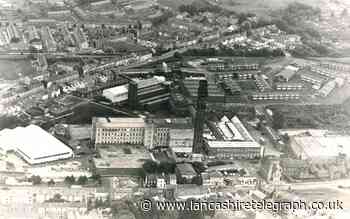 Aerial view shows magnificence of Darwen's India Mill, 1983