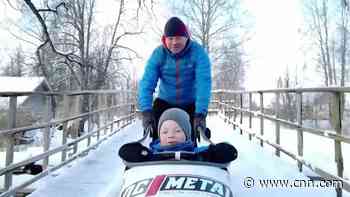 Man turns his yard into bobsled track for his kids