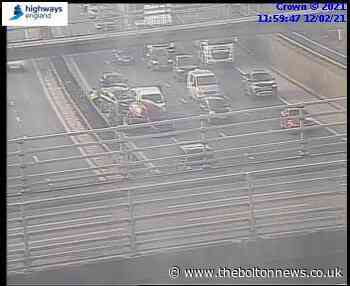 Two lanes of M60 closed due to four vehicle collision