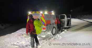 Mountain rescue volunteers battle deep snow in seven hour operation