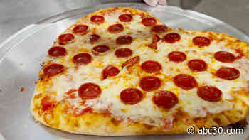 Spread the love this Valentine's Day with a tasty heart-shaped pizza