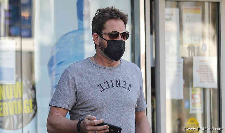 Gerard Butler Stops By Gas Station for Quick Errand Run