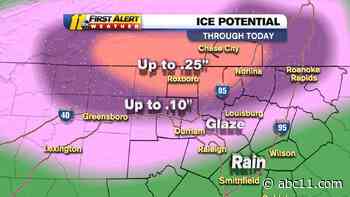 NC weather: Thousands without power as ice accumulates throughout central North Carolina