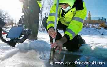 What was the measurement of Red River ice during the Empire Arts Center's first Ice Thickness Challenge? - Grand Forks Herald
