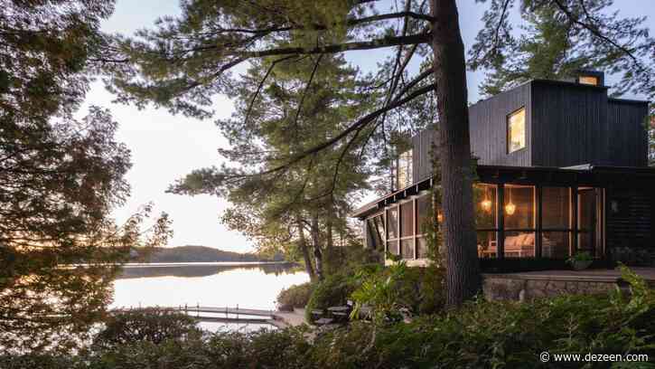 Paul Bernier adds upper level to rustic log cabin in Quebec