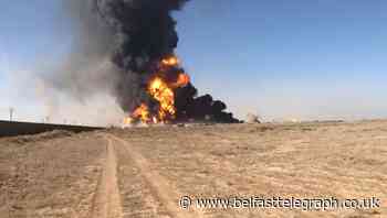 Fuel tanker blast at Afghan-Iran border causes massive fire