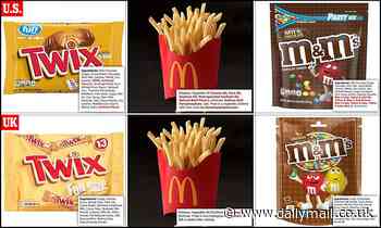 Shocking differences between ingredients in US and UK food - Daily Mail