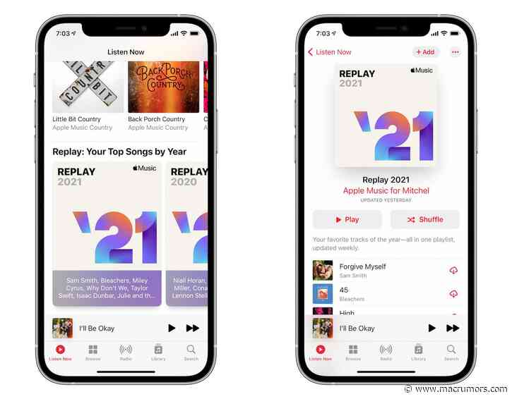 Apple Music 'Replay 2021' Playlist Now Available